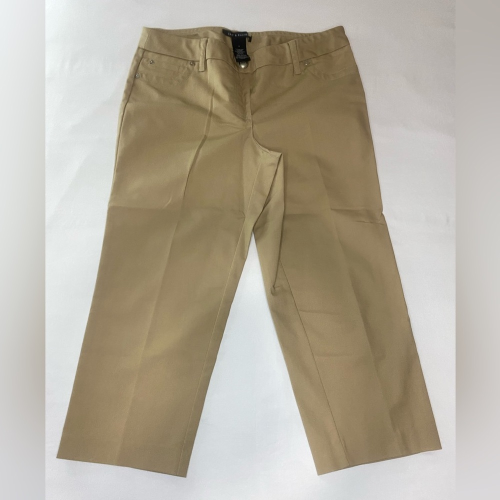 Zac& Rachel Tan Capris with Button Detail 01